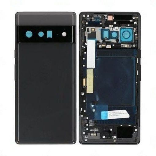 Picture of Frame with Small Parts Pre-Installed for Google Pixel 6 Pro (STORMY BLACK) (OEM Pull C Grade)