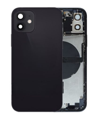 Picture of Back Housing Frame with Small Components Pre-Installed for iPhone 12 (BLACK) (OEM Pull B Grade)
