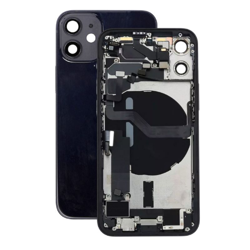 Picture of Back Housing Frame with Small Components Pre-Installed for iPhone 12 Mini (BLACK) (OEM Pull D Grade)
