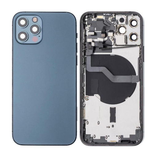 Picture of Back Housing Frame with Small Components Pre-Installed for iPhone 12 Pro (PACIFIC BLUE) (OEM Pull A Grade)