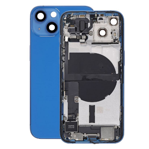 Picture of Back Housing Frame with Small Components Pre-Installed for iPhone 13 (BLUE) (US Version) (OEM Pull B Grade)