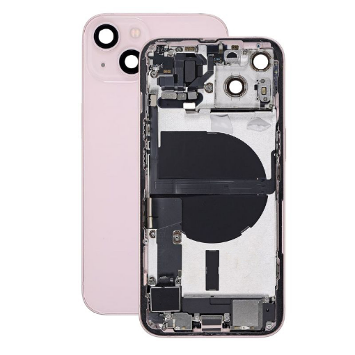 Picture of Back Housing Frame with Small Components Pre-Installed for iPhone 13 (PINK) (US Version) (OEM Pull B Grade)