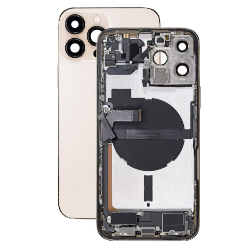 Picture of Back Housing Frame with Small Components Pre-Installed for iPhone 13 Pro Max (GOLD) (US Version) (OEM Pull B Grade)