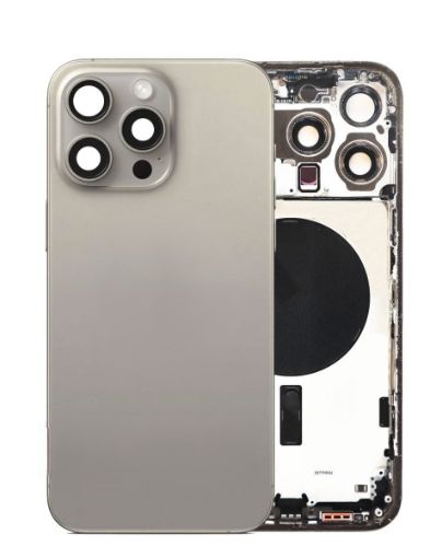 Picture of Back Housing Frame with Small Components Pre-Installed for iPhone 15 Pro Max (NATURAL TITANIUM) (US Version) (OEM Pull A Grade)