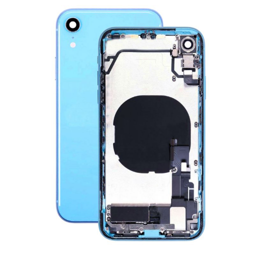 Picture of Back Housing Frame with Small Components Pre-Installed for iPhone XR (NO LOGO) (BLUE)