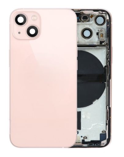 Picture of Back Housing Frame (PINK) (US Version) (OEM Pull B Grade) with Small Components Pre-Installed for iPhone 13 Mini