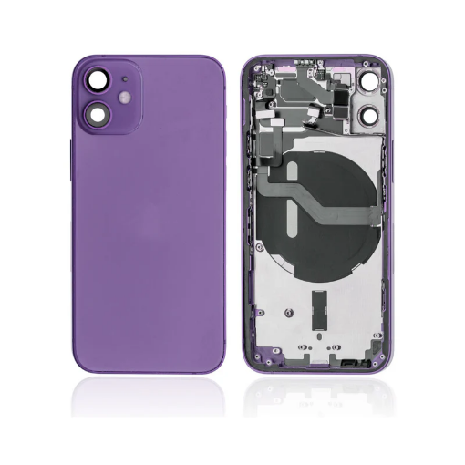 Picture of Back Housing Frame (PURPLE) (OEM Pull B Grade) with Small Components Pre-Installed for iPhone 12 Mini