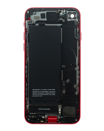 Picture of Back Housing Frame (RED) (OEM Pull B Grade) for iPhone SE (2022) with Small Components Pre-Installed