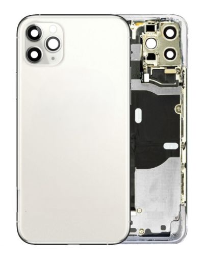 Picture of Back Housing Frame (SILVER) (OEM Pull B Grade) with Small Components Pre-Installed for iPhone 11 Pro Max