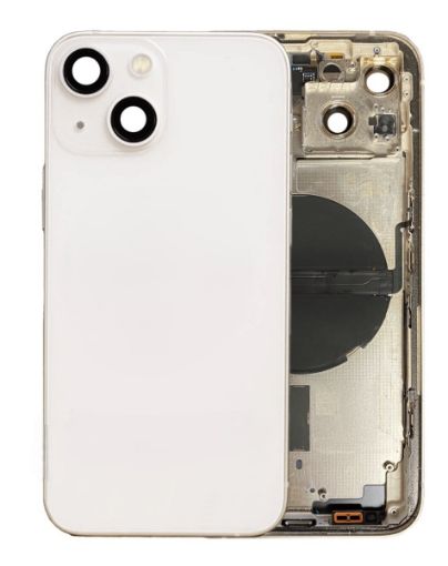 Picture of Back Housing Frame (STARLIGHT) (US Version) (OEM Pull A Grade) with Small Components Pre-Installed for iPhone 13