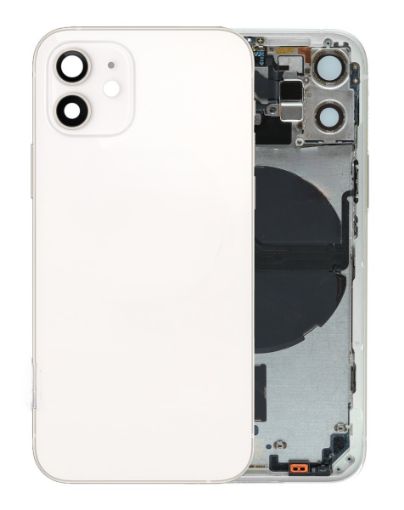 Picture of Back Housing Frame (WHITE) (OEM Pull B Grade) with Small Components Pre-Installed for iPhone 12 Mini