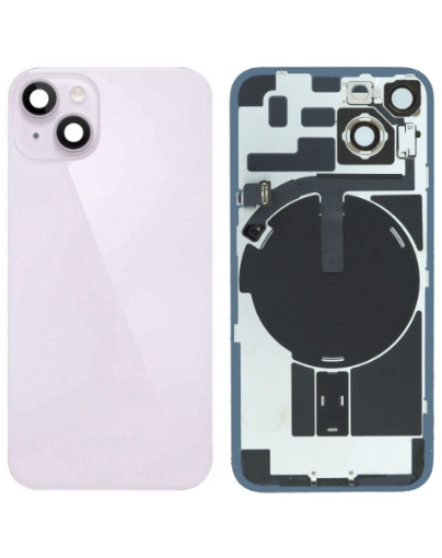Picture of Back Glass with Frame and Wireless NFC Charging Flex and MagSafe Magnet for iPhone 14 (PURPLE) (OEM Pull B Grade)