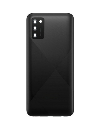 Picture of Back Glass with Camera Lens and Adhesive for Galaxy A02s (A025U / 2020) (NO LOGO) (BLACK)
