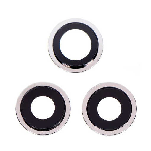 Picture of Back Camera Lens with Bracket for iPhone 12 Pro (SILVER) (3 Piece Set) (Premium)