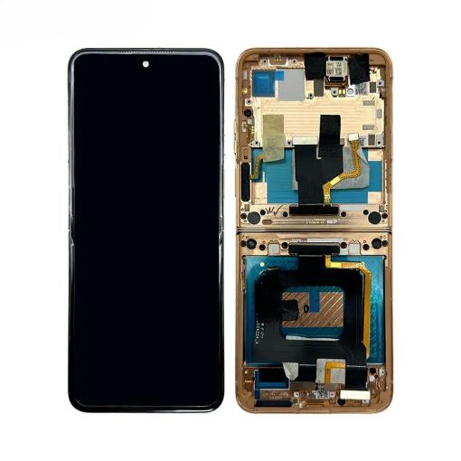 Picture of Main OLED Assembly with Frame for Motorola Moto Razr 50 Ultra (XT2451 / 2024) (GOLD) (Premium)