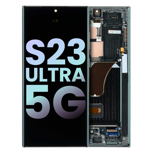 Picture of OLED Assembly with Frame for Galaxy S23 Ultra S918 (SKY BLUE / LIME) (Service Pack)