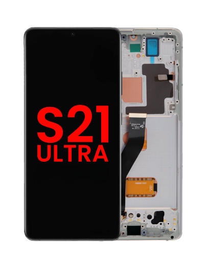 Picture of OLED Assembly with Frame for Galaxy S21 Ultra 5G (G998) (PHANTOM SILVER) (Premium)