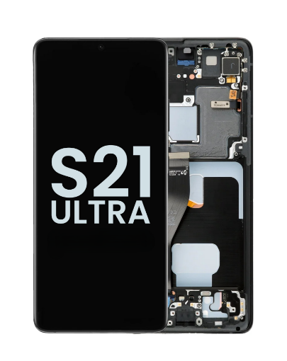 Picture of OLED Assembly with Frame for Galaxy S21 Ultra G998 (PHANTOM BLACK) (Service Pack)