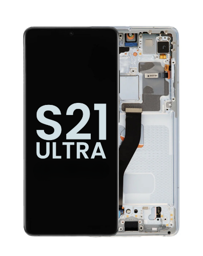 Picture of OLED Assembly with Frame for Galaxy S21 Ultra G998 (PHANTOM SILVER) (Service Pack)