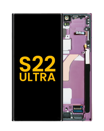 Picture of OLED Assembly with Frame for Galaxy S22 Ultra (S908) (BURGUNDY) (Premium)