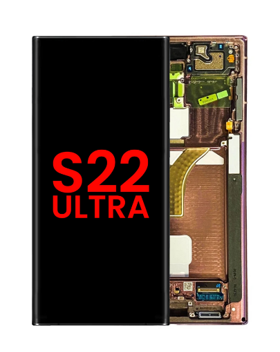 Picture of OLED Assembly with Frame for Galaxy S22 Ultra (S908) (BURGUNDY) (Aftermarket OLED)