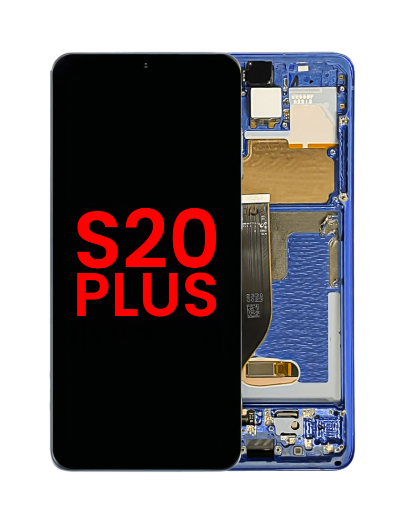 Picture of OLED Assembly with Frame for Galaxy S20 Plus 5G (G985 / G986) (AURA BLUE) (Aftermarket OLED)