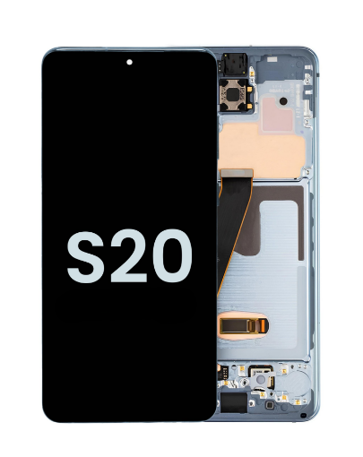 Picture of OLED Assembly with Frame for Galaxy S20 G980 / G981 (Not Compatible with Verizon) (COSMIC GRAY) (Service Pack)