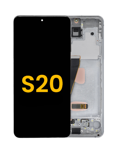 Picture of OLED Assembly with Frame for Galaxy S20 G980 / G981 (Not Compatible with Verizon) (COSMIC SILVER) (Service Pack)