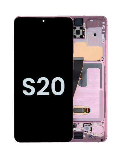 Picture of OLED Assembly with Frame for Galaxy S20 G980 / G981 (Not Compatible with Verizonn) (CLOUD PINK) (Service Pack)