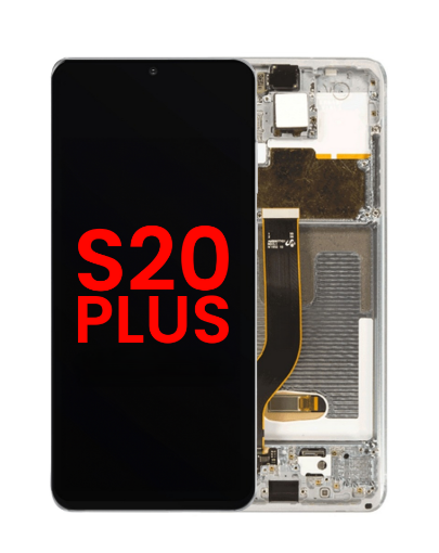 Picture of OLED Assembly with Frame for Galaxy S20 Plus 5G (G985 / G986) (CLOUD WHITE) (Aftermarket OLED)