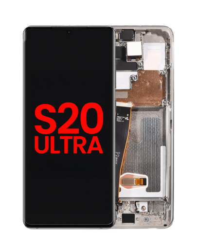 Picture of OLED Assembly with Frame for Galaxy S20 Ultra (G988) (CLOUD WHITE) (Aftermarket OLED)