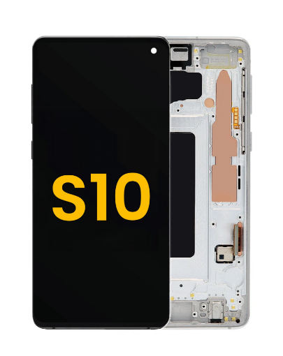 Picture of OLED Assembly with Frame for Galaxy S10 (G973) (PRISM WHITE) (Premium)