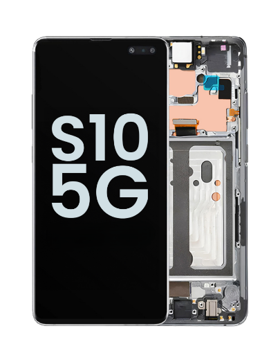 Picture of OLED Assembly with Frame for Galaxy S10 5G G977 (MAJESTIC BLACK) (Service Pack)