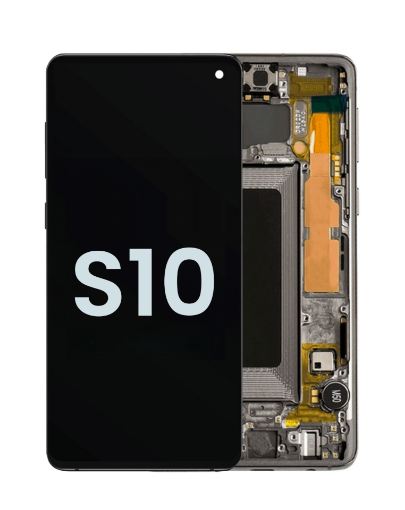 Picture of OLED Assembly with Frame for Galaxy S10 G973 (PRISM BLACK) (Service Pack)