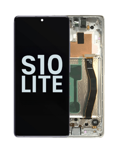 Picture of OLED Assembly with Frame for Galaxy S10 Lite G770 (PRISM WHITE) (Service Pack)