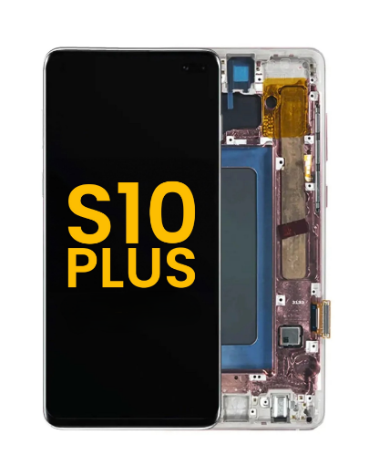 Picture of OLED Assembly with Frame for Galaxy S10 Plus (G975) (PRISM WHITE) (Premium)
