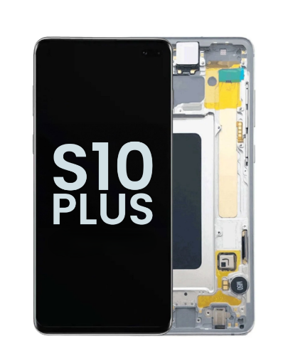 Picture of OLED Assembly with Frame for Galaxy S10 Plus G975 (CERAMIC WHITE) (Service Pack)