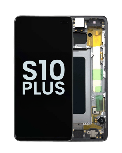 Picture of OLED Assembly with Frame for Galaxy S10 Plus G975 (PRISM BLACK) (Service Pack)