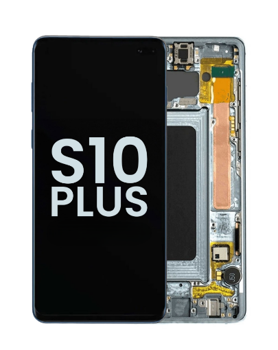 Picture of OLED Assembly with Frame for Galaxy S10 Plus G975 (PRISM BLUE) (Service Pack)