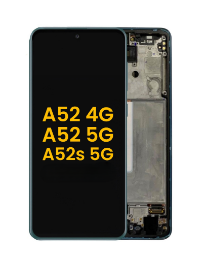 Picture of OLED Assembly with Frame for Galaxy A52 4G (A525 / 2021) / A52 5G (A526 / 2021) / A52s 5G (A528 / 2021) (AWESOME BLUE) (Premium)
