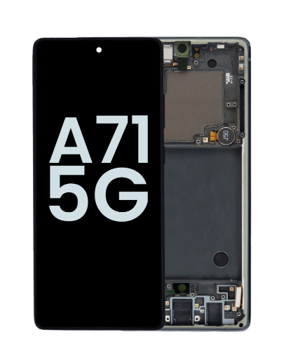 Picture of OLED Assembly with Frame for Galaxy A71 5G (A716U / 2020) (PRISM CUBE BLACK) (Service Pack)