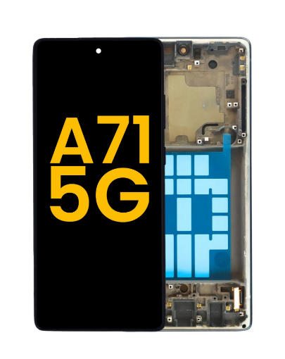 Picture of OLED Assembly with Frame for Galaxy A71 5G UW (A716V / 2020) (PRISM CUBE BLACK) (Premium)