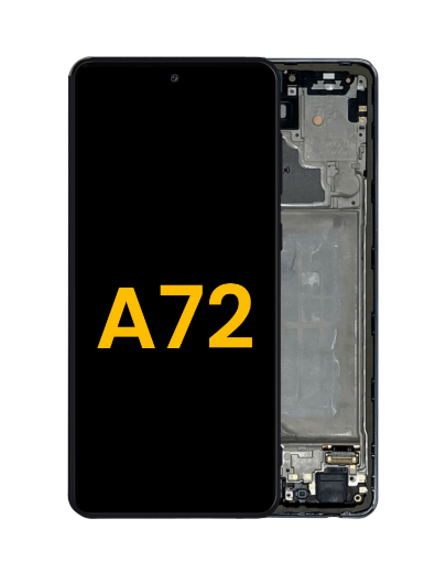 Picture of OLED Assembly with Frame for Galaxy A72 (A725 / 2021) (AWESOME BLACK) (Service Pack)
