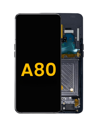 Picture of OLED Assembly with Frame for Galaxy A80 (A805 / 2019) (PHANTOM BLACK) (Service Pack)