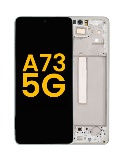 Picture of OLED Assembly with Frame for Galaxy A73 5G (A736 / 2022) (WHITE) (Premium)
