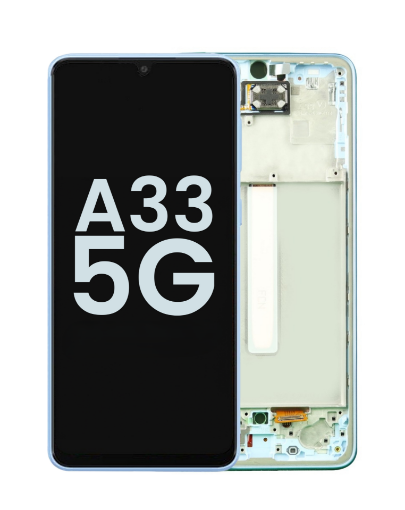 Picture of OLED Assembly with Frame for Galaxy A33 5G (A336 / 2022) (AWESOME BLUE) (Service Pack)