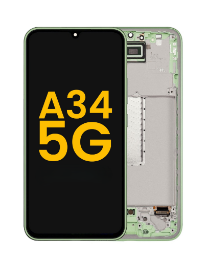 Picture of OLED Assembly with Frame for Galaxy A34 5G (A346 / 2023) (AWESOME LIME) (Premium)