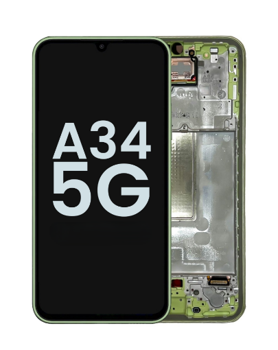 Picture of OLED Assembly with Frame for Galaxy A34 5G (A346 / 2023) (AWESOME LIME) (Service Pack)