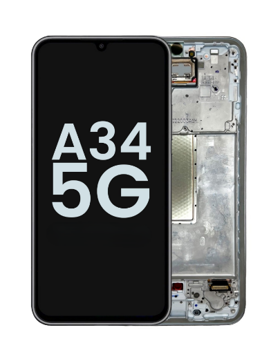 Picture of OLED Assembly with Frame for Galaxy A34 5G (A346 / 2023) (AWESOME SILVER) (Service Pack)