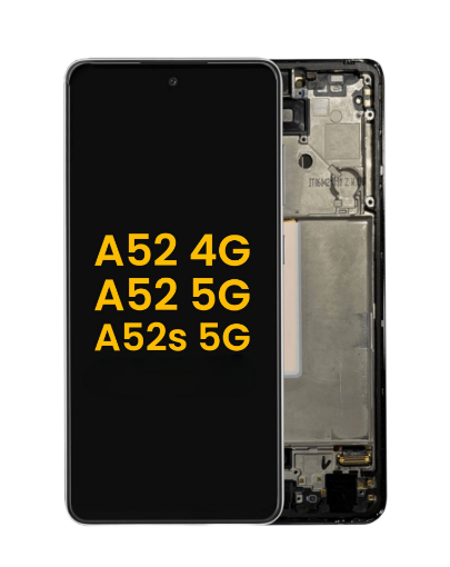 Picture of OLED Assembly with Frame (AWESOME BLACK) (Premium) for Galaxy A52 4G (A525 / 2021) / A52 5G (A526 / 2021) / A52s 5G (A528 / 2021)
